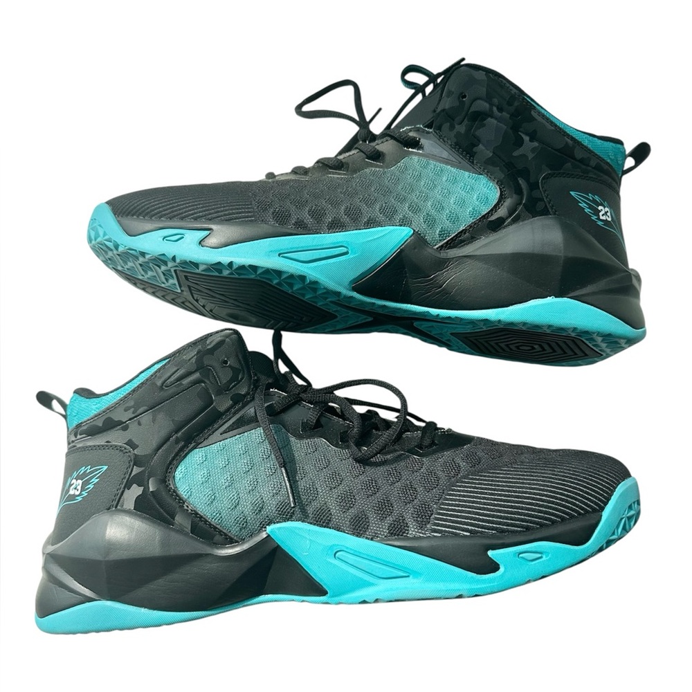 23 Black and Teal Athletic Sneakers, size 13, brand new, never worn
